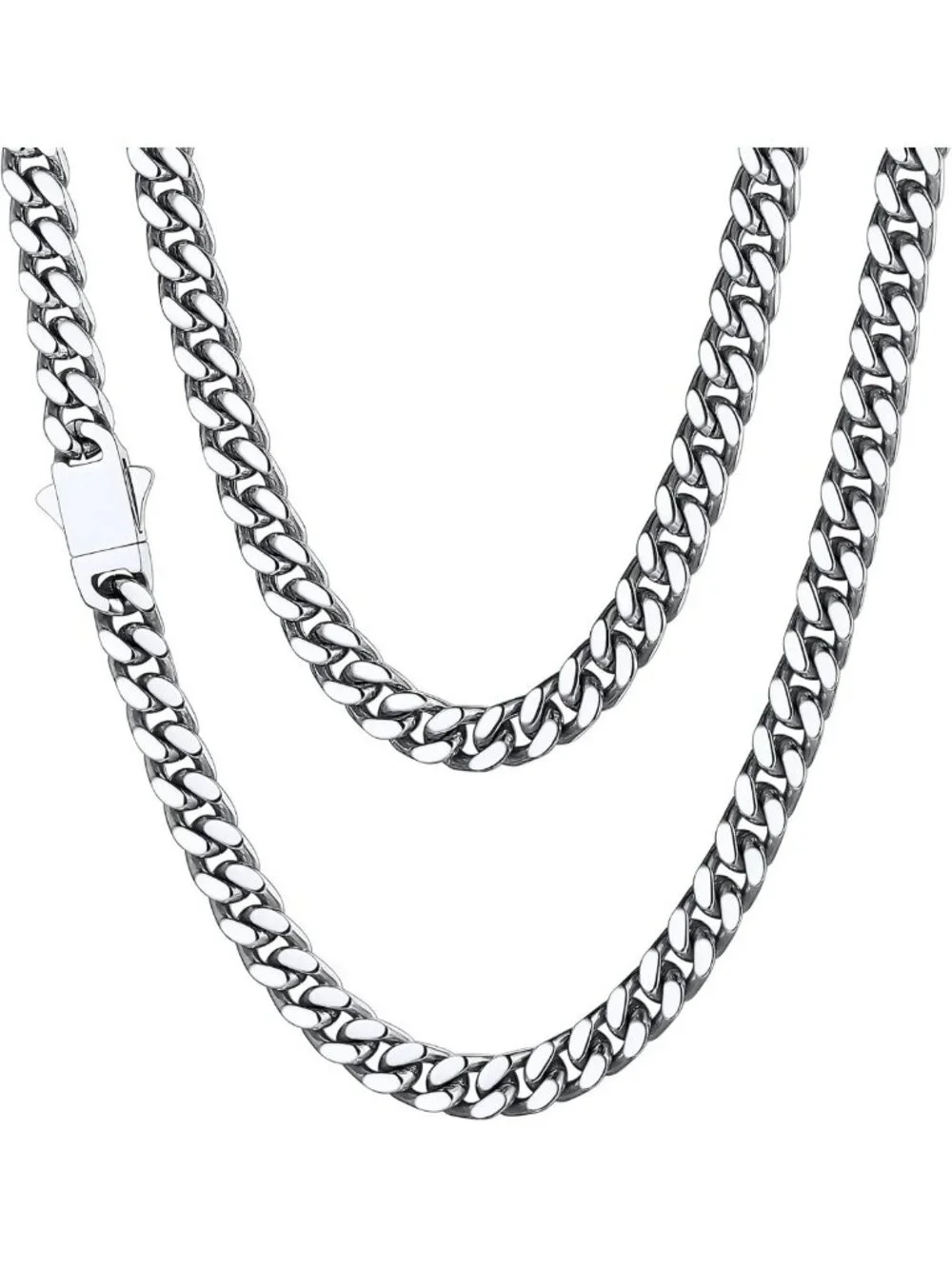 Stylish Cuban Link Chain Necklace for Men - Waterproof Stainless Steel Jewelry